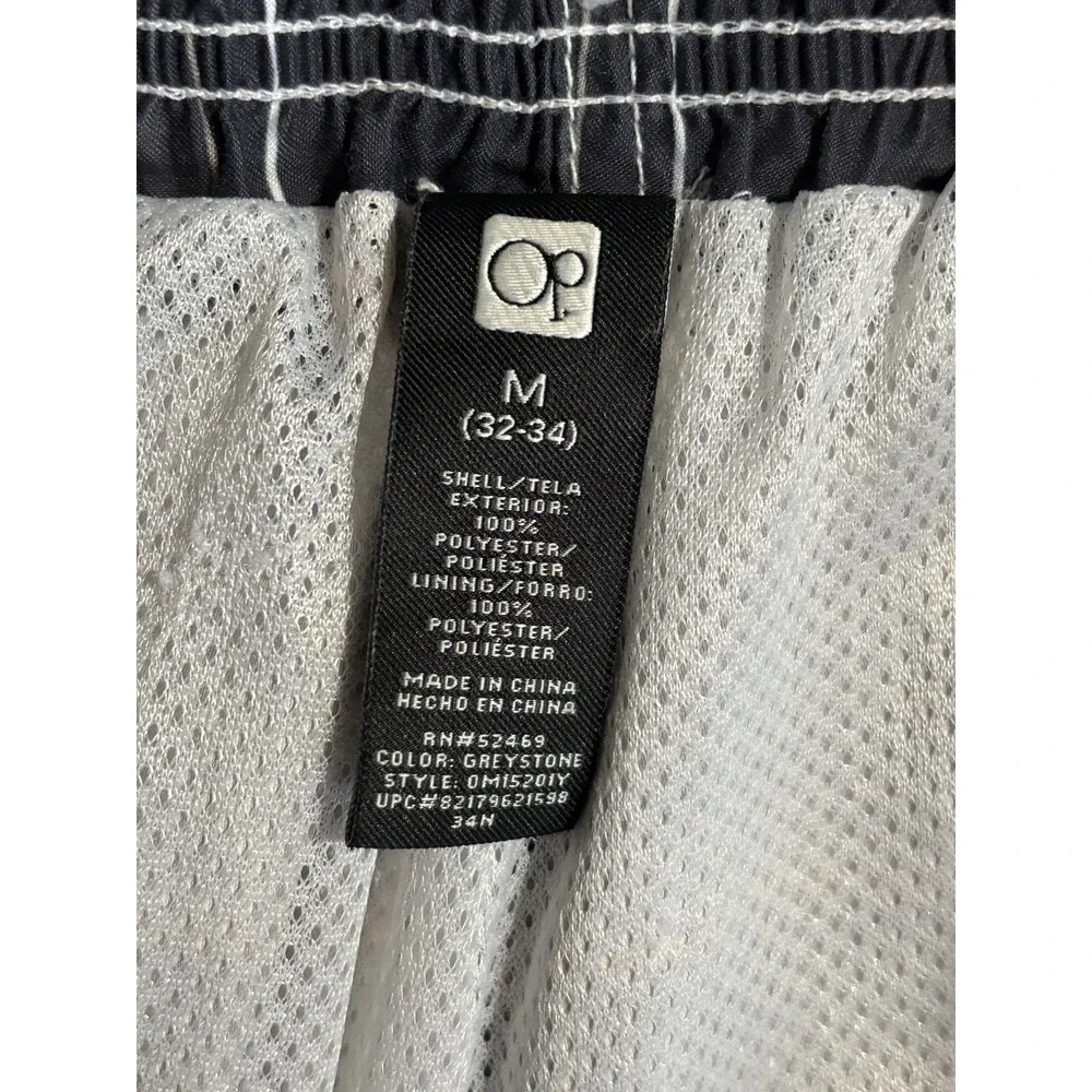 OP Swim Shorts Mens‎ Size M (32-34) Lined Elastic/Tie Waist Pockets Mid Rise